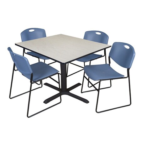 Cain Cain Square Table & Chair Set, Wood, Metal, Polypropylene Top TB4848PL44BE
